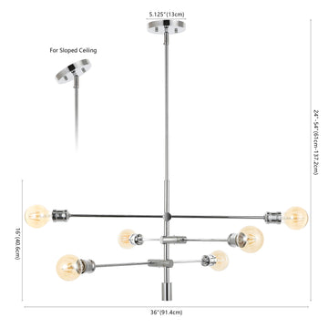 Atlas Modern Vintage Iron Arm-Adjustable LED Chandelier - JONATHAN Y